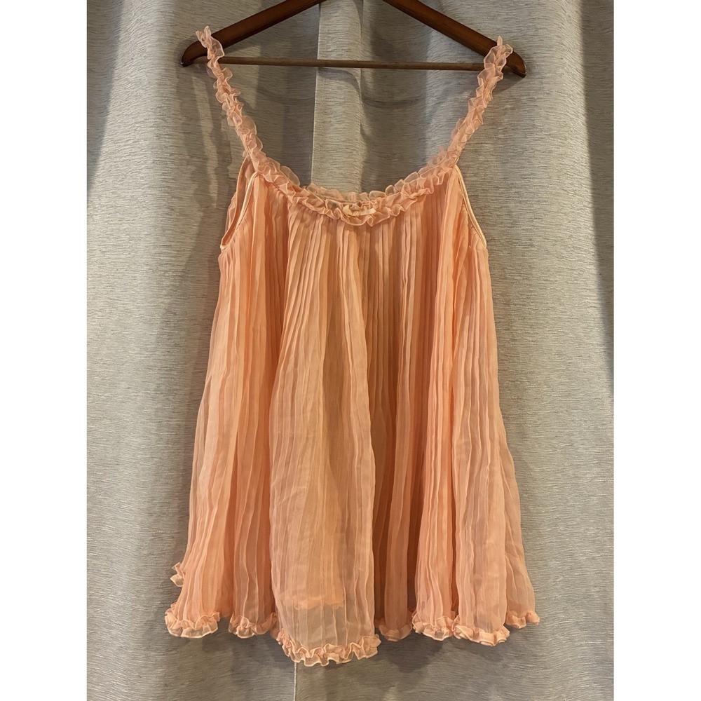 Y2K Victoria's‎ Secret Pleated Babydoll Sheer Slip Coquette Girl Size XL 2000s